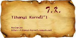 Tihanyi Kornél névjegykártya