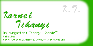 kornel tihanyi business card